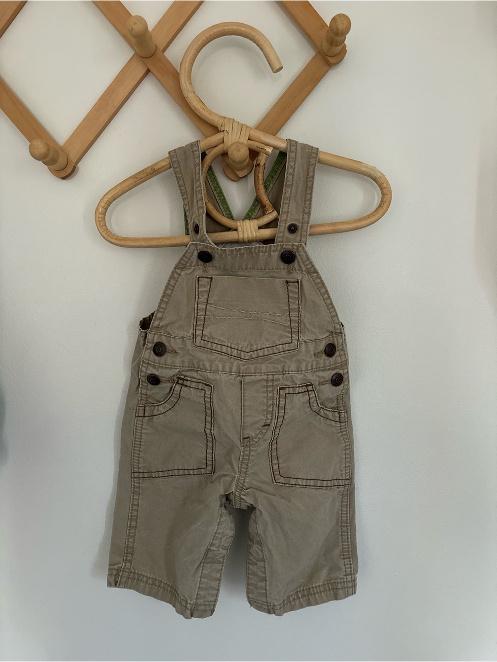 Kids Short Overalls in Khaki — Versatile Everyday Playwear